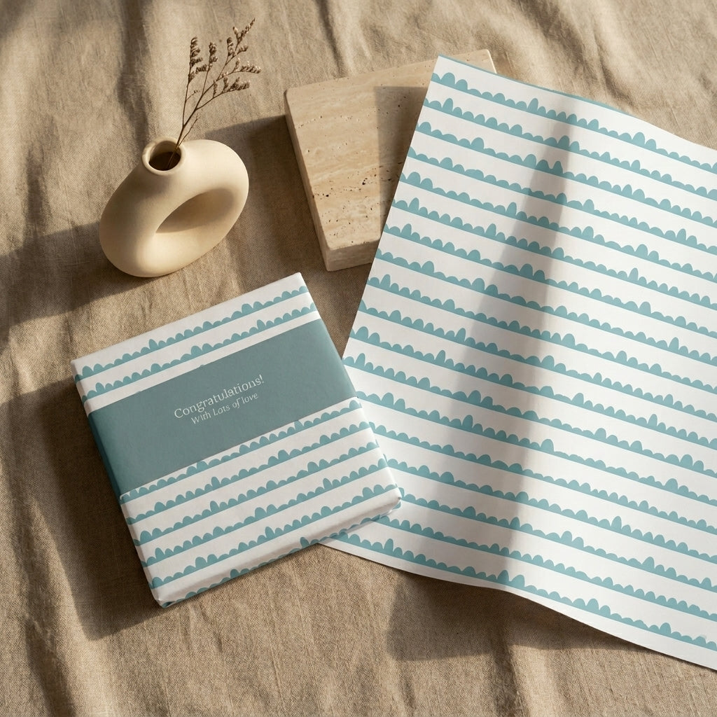 Acqua wrapping sheets+note cards (set of 5)