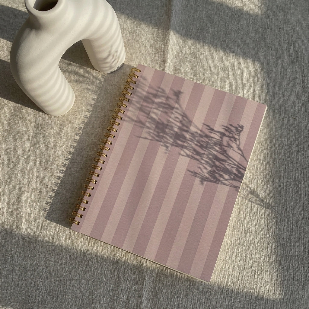 Blush stripes notebook