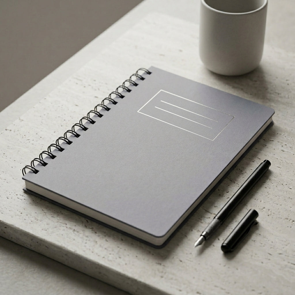 A5 Grey Foiled Notebook