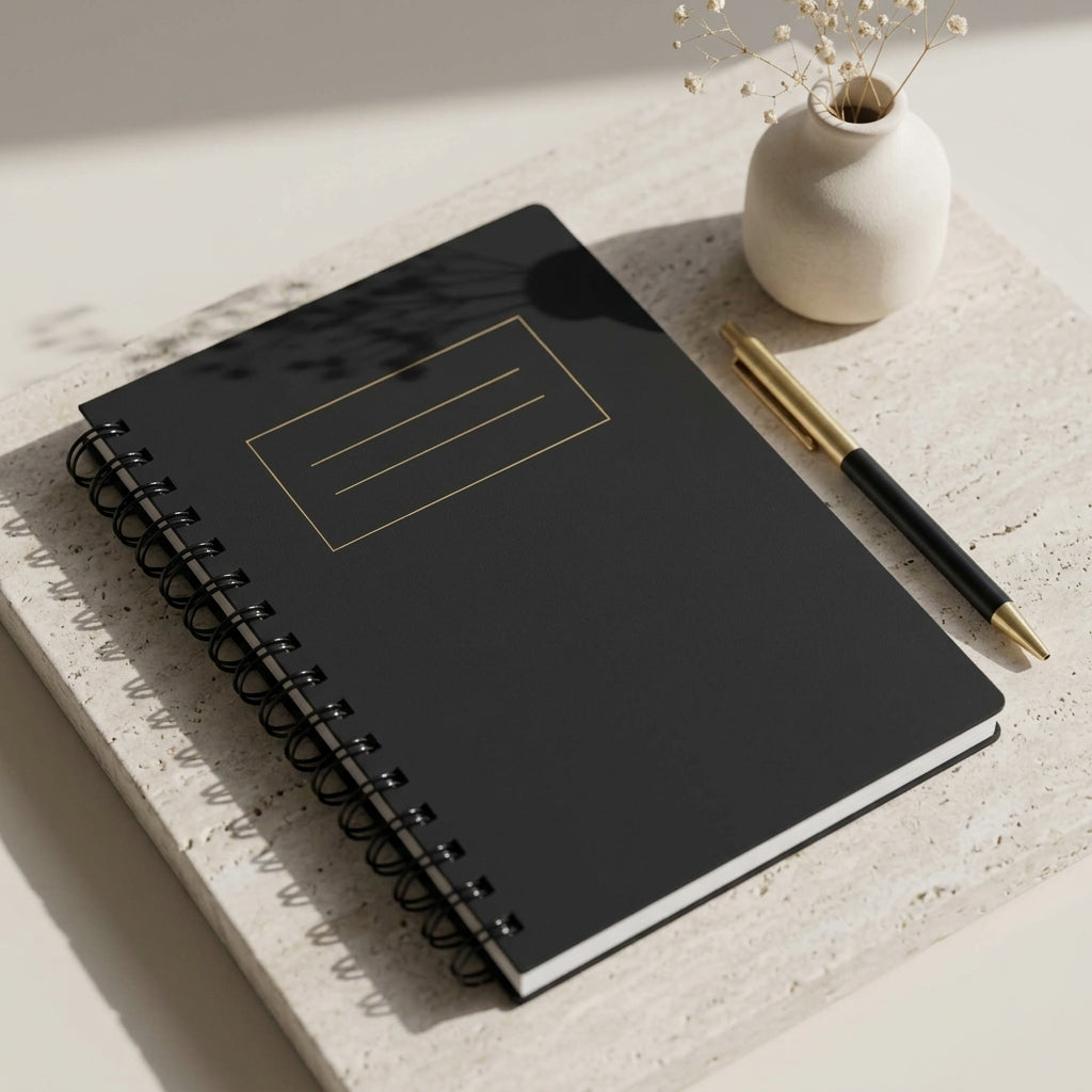 A5 Black Foiled Notebook
