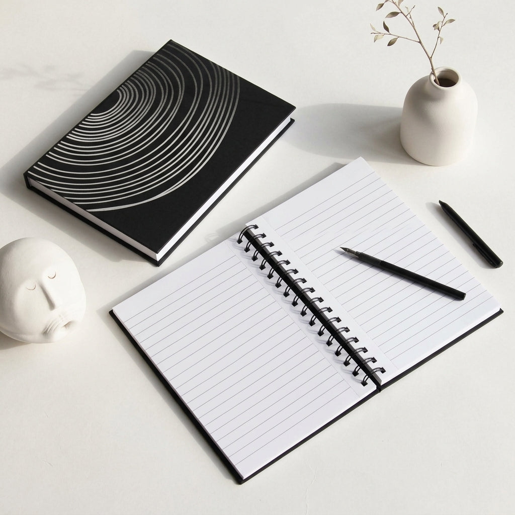Black foiled folder Notebook