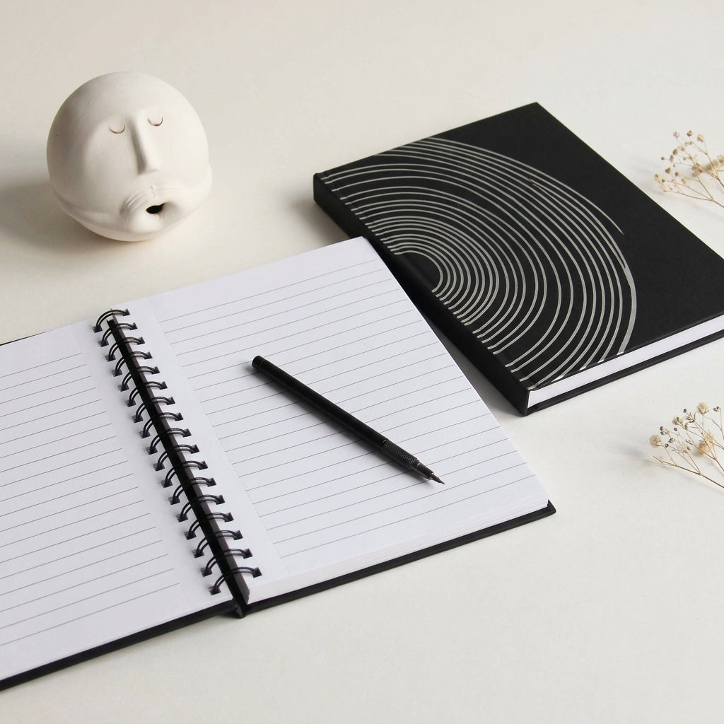 Black foiled folder Notebook