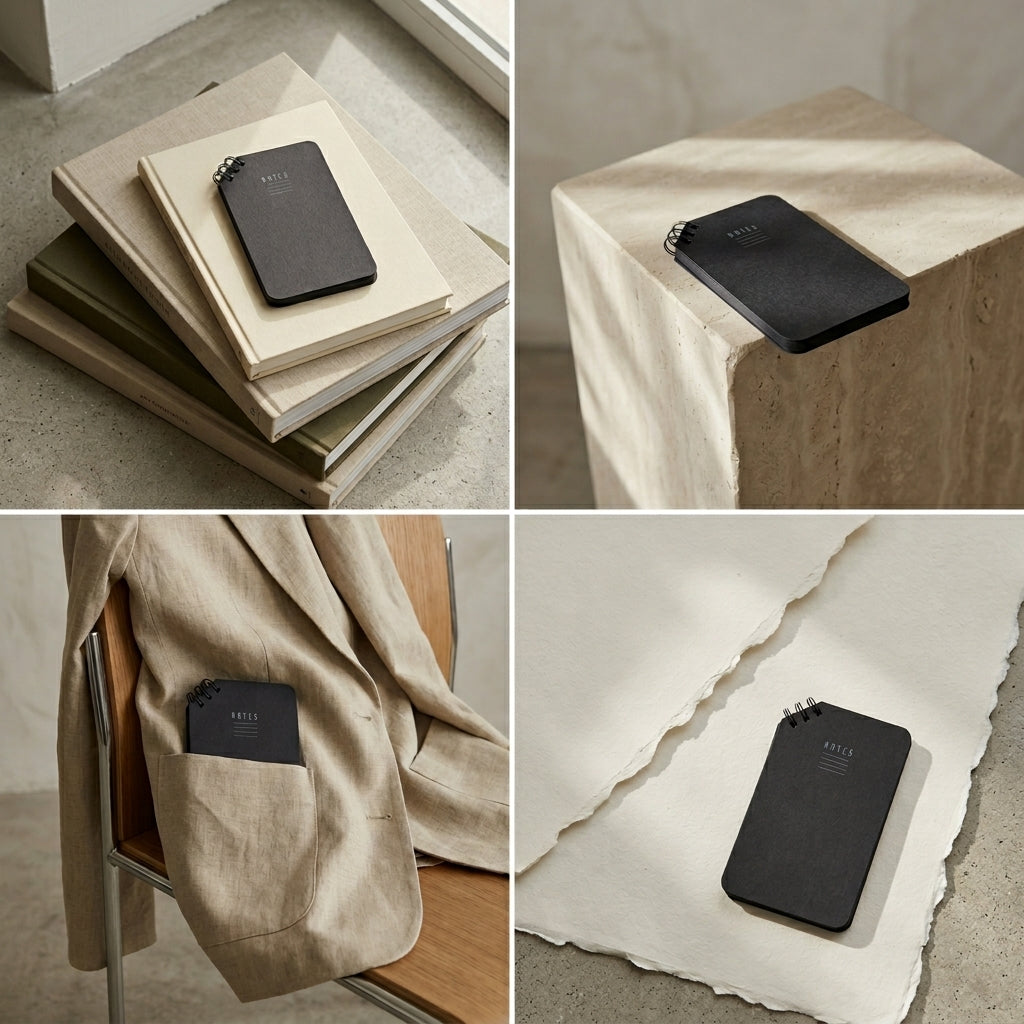 All Black Pages Pocket Diary (White Pen Included)