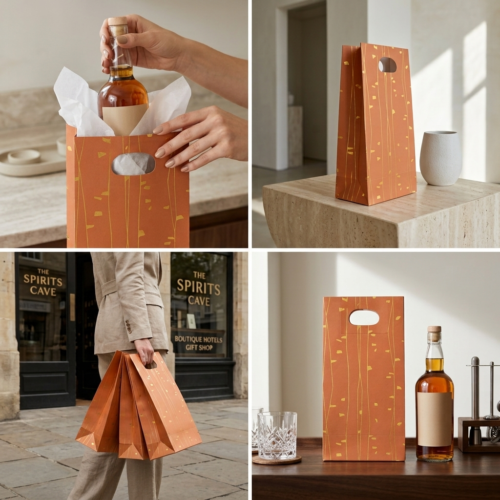 Birch Foiled Bottle Bag (7 × 14 × 4.5 inches)