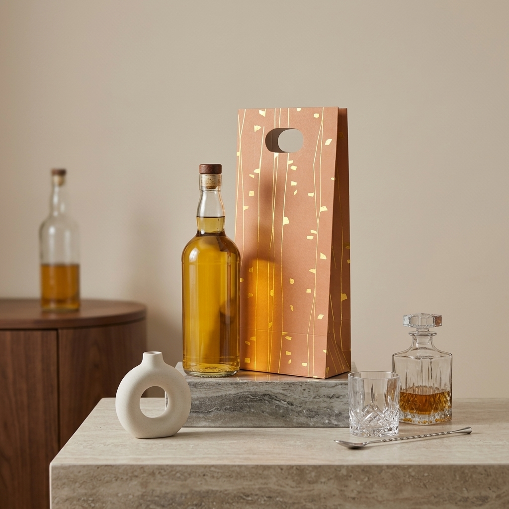 Birch Foiled Bottle Bag (7 × 14 × 4.5 inches)