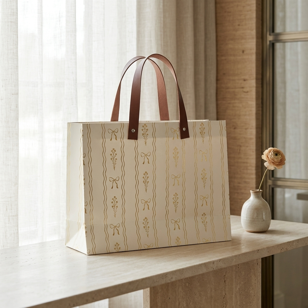 Daisy Foiled Gift Bag (12.5 × 10 × 4.5 inches)