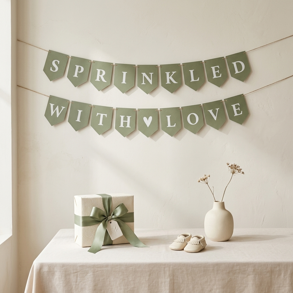 Green baby shower buntings