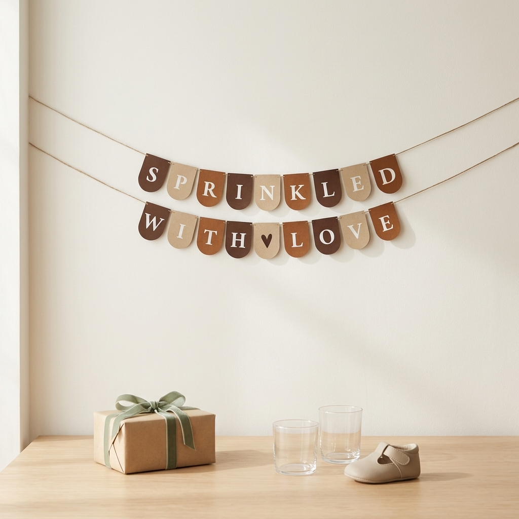 Brown baby shower buntings