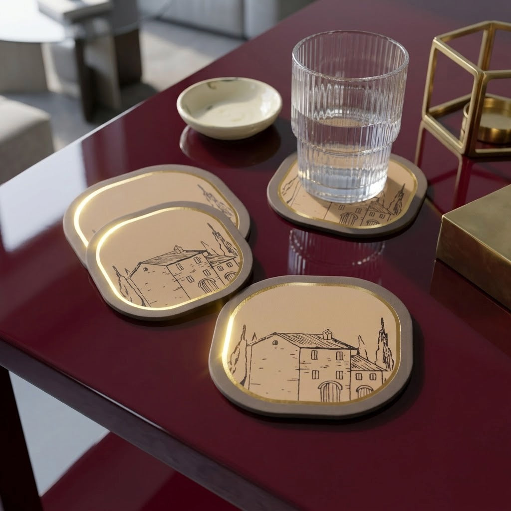 Tuscany II Foiled Coasters