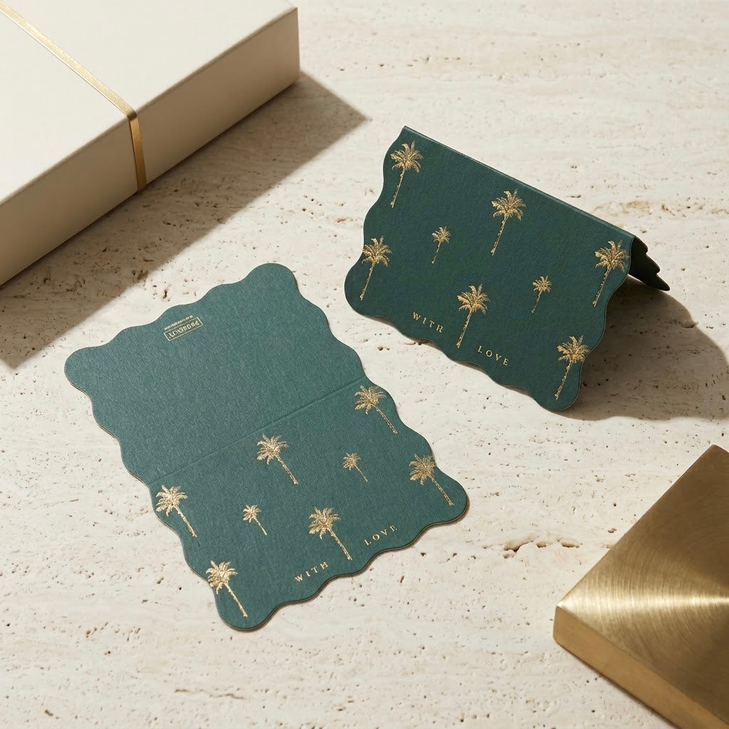Tropical foiled folded cards