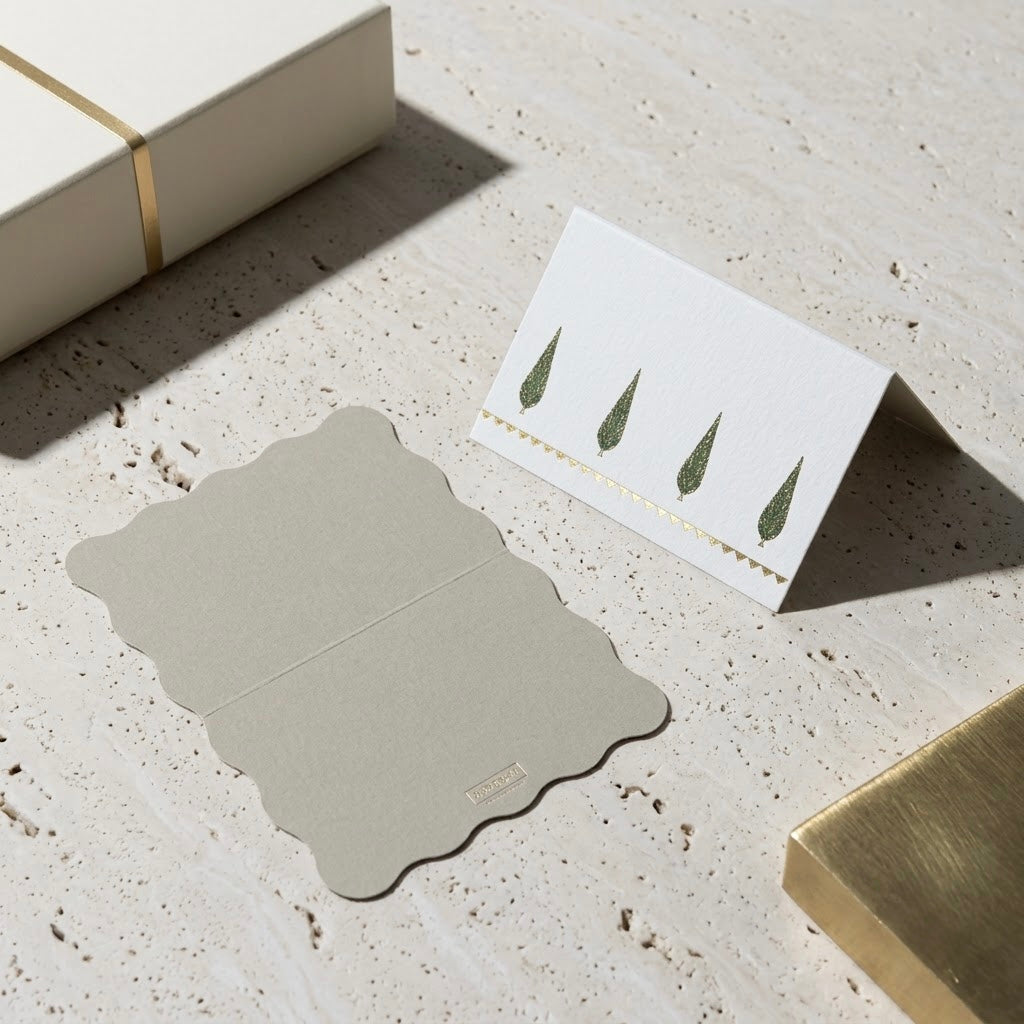Cypress foiled folded cards