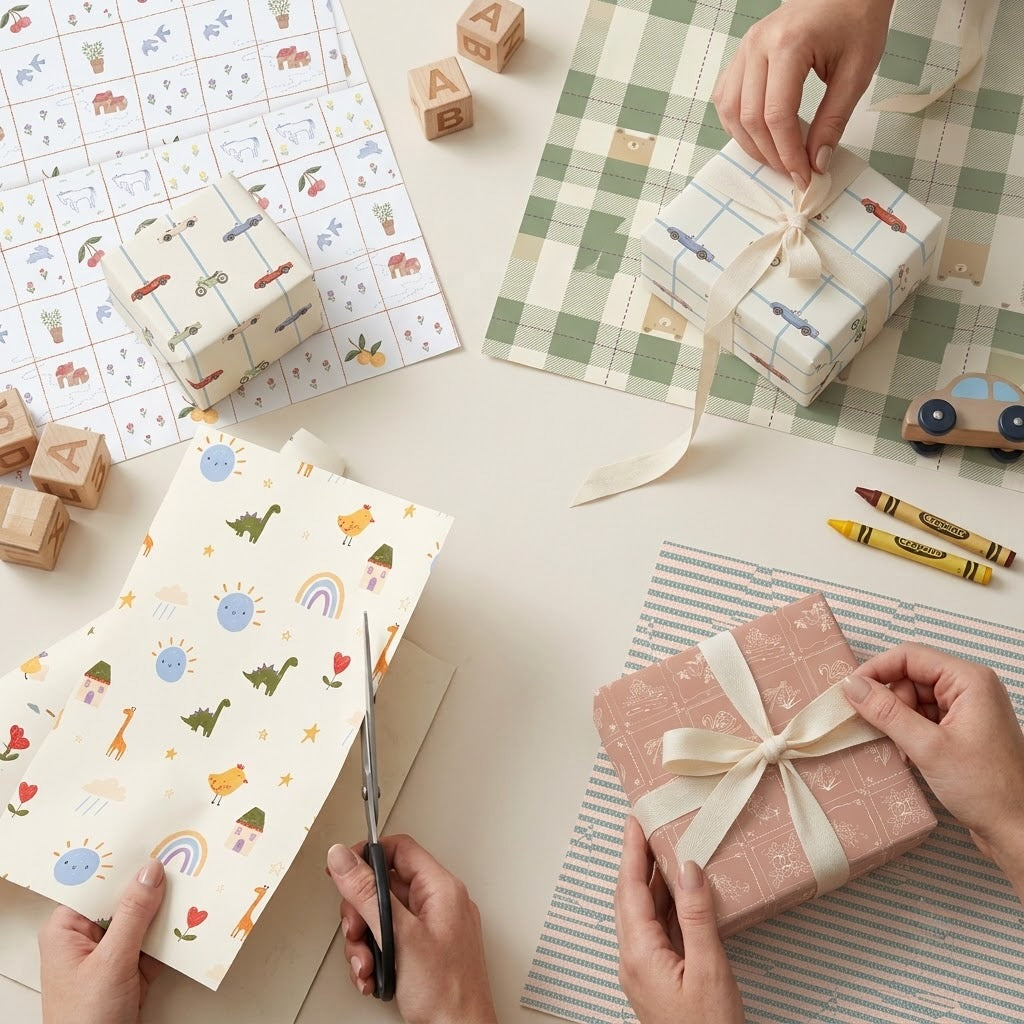 Playground Wrapping Sheets + Folded Cards