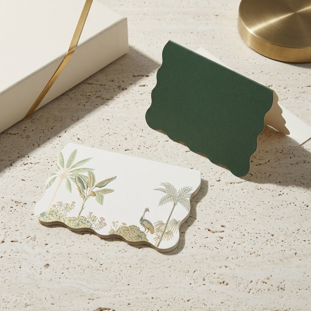 Garden pavilion foiled folded cards