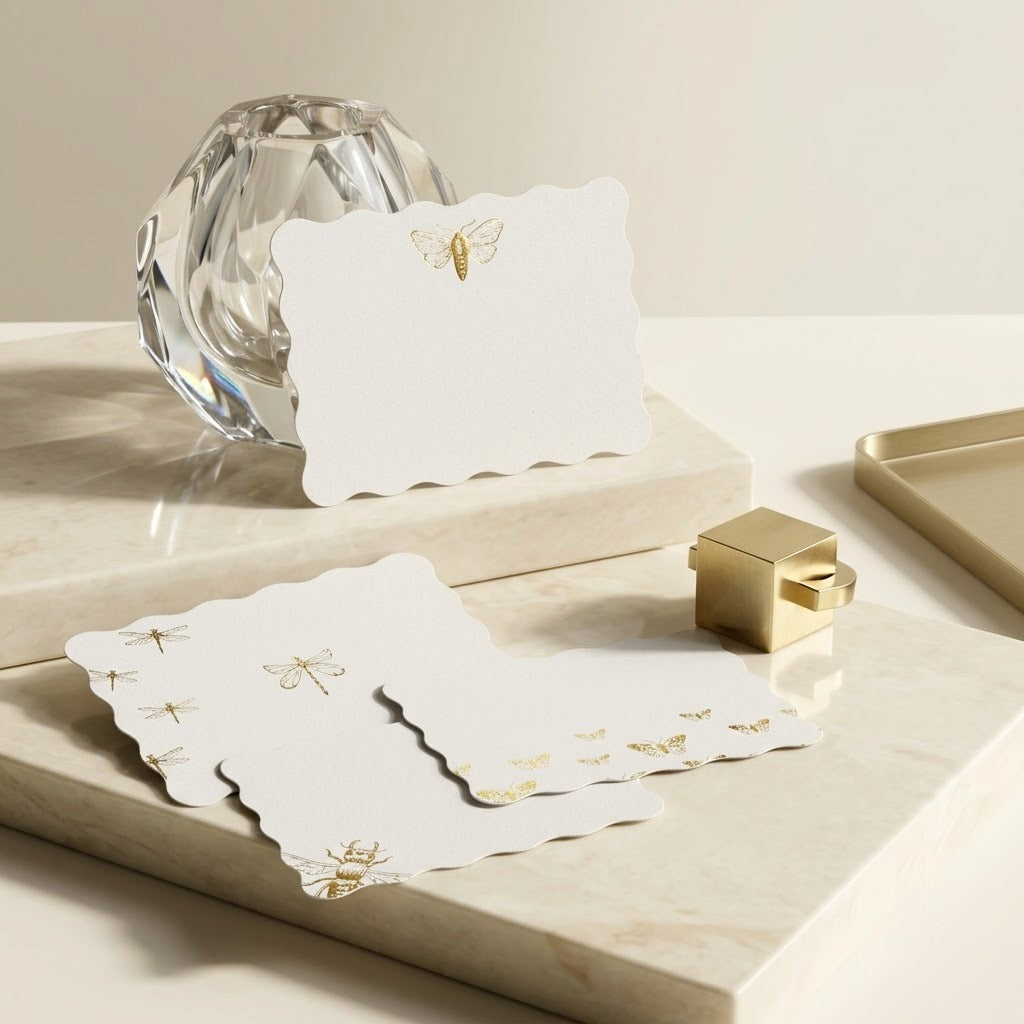 Insects foiled note cards | Set of 5