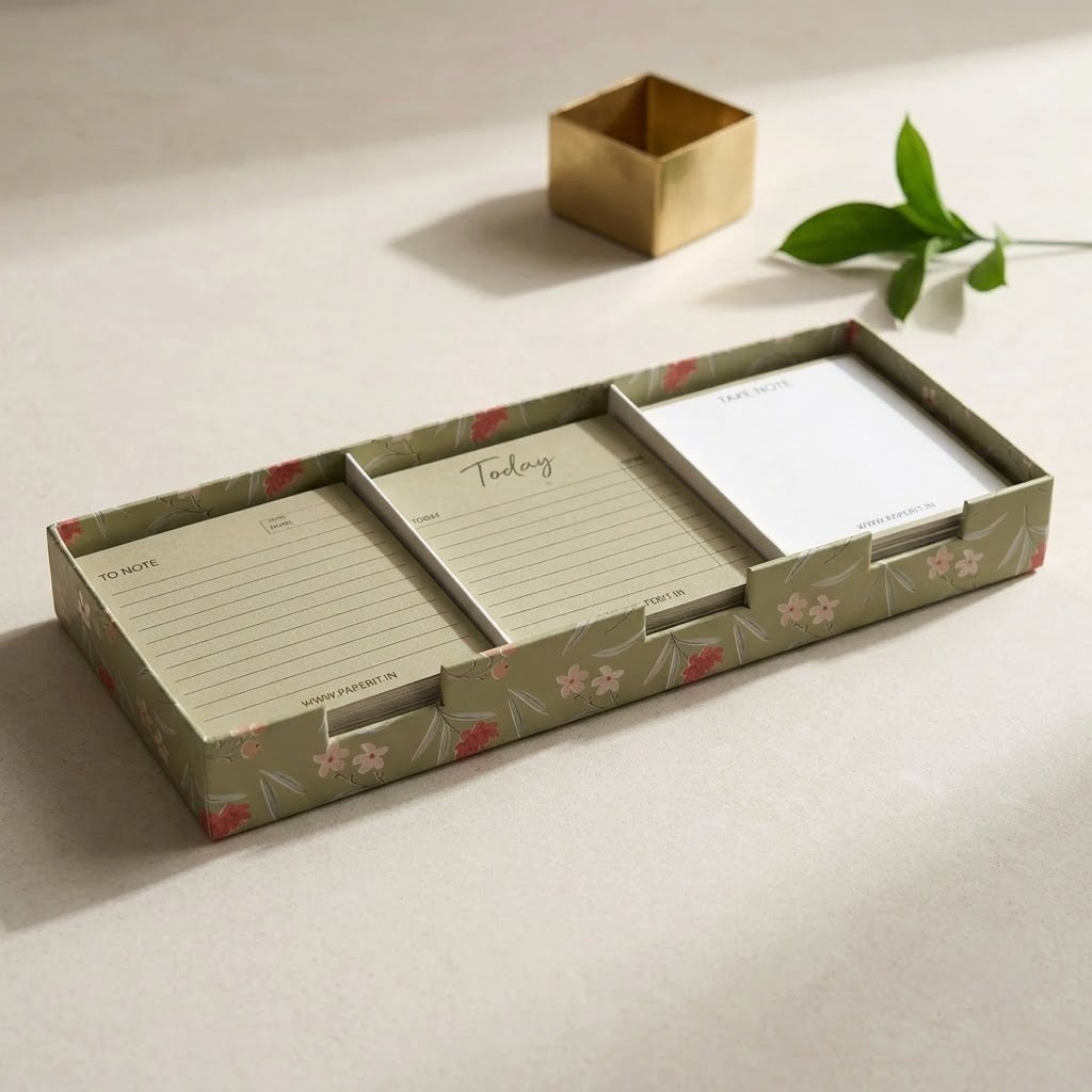 Floral memo pads box