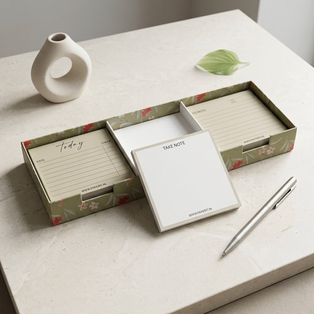 Floral memo pads box