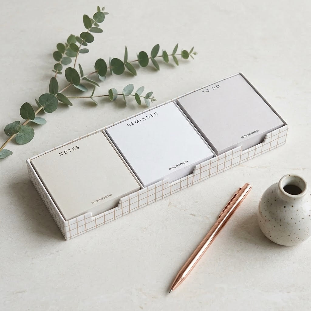 Grid memo pads box