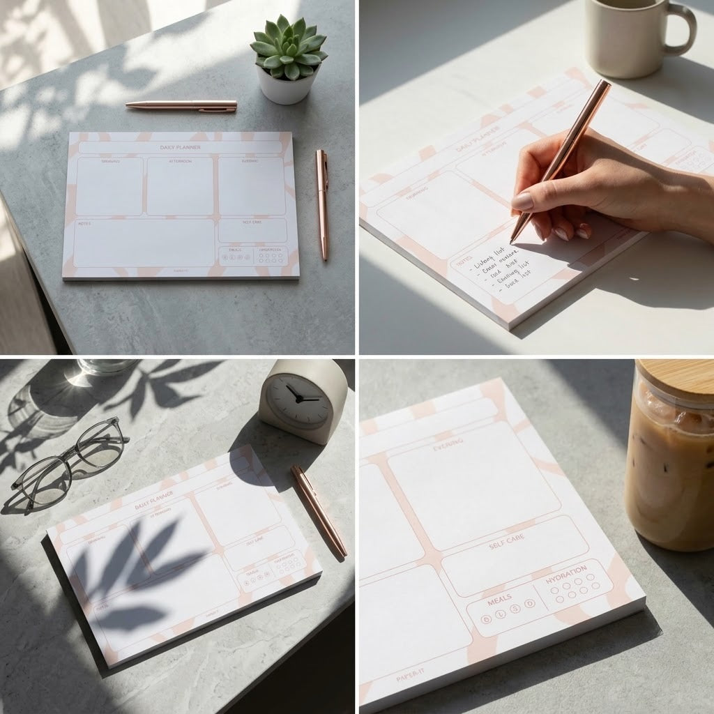 Pale peach daily planner