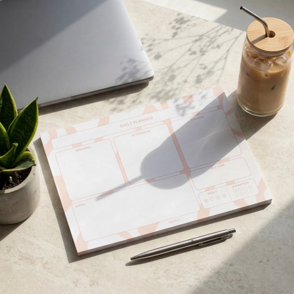 Pale peach daily planner