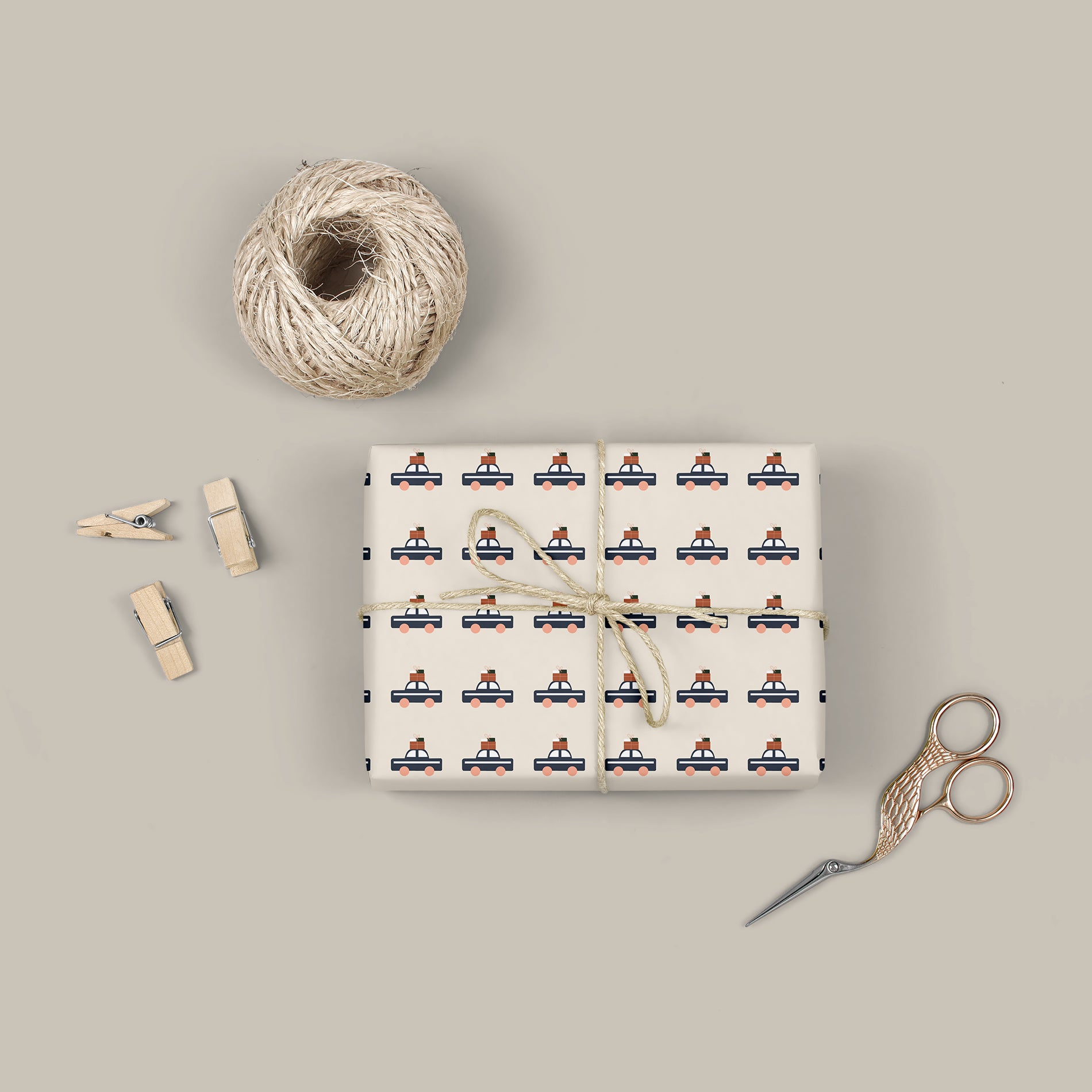 Holiday wrapping sheets+note cards<br/>(set of 5) - PAPER-IT