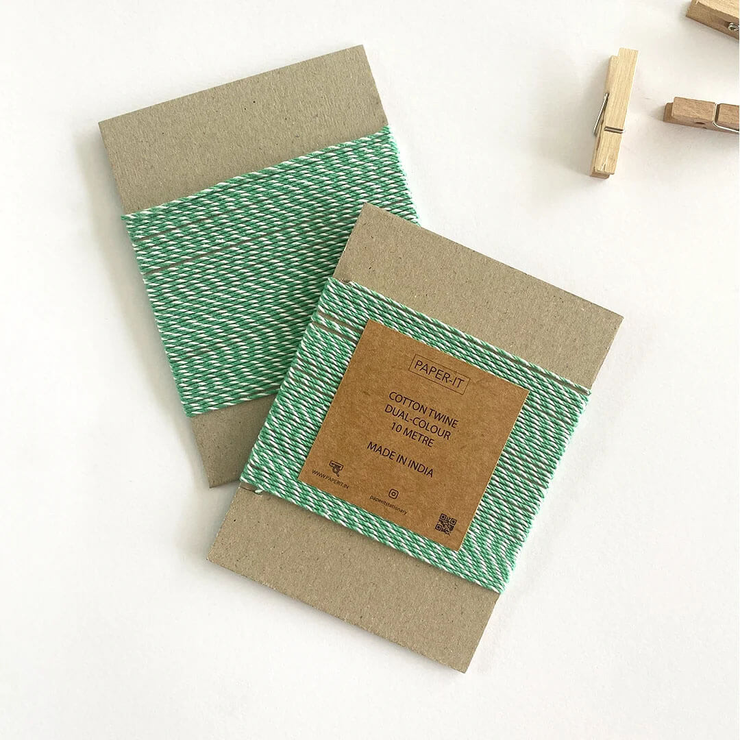 Green-White Twine (10 metre) - PAPER-IT