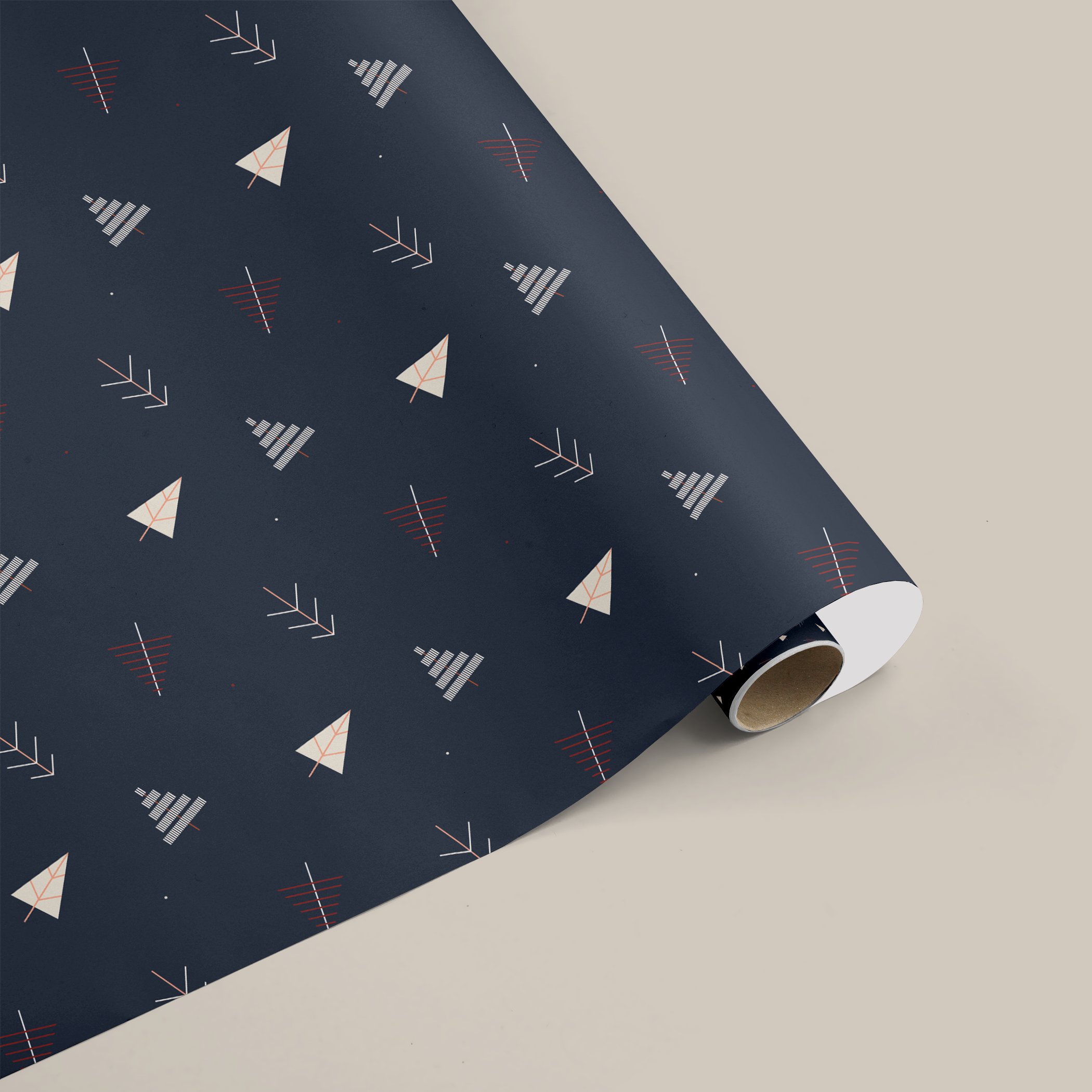 Festal twigs wrapping sheets+note cards<br/>(set of 5) - PAPER-IT
