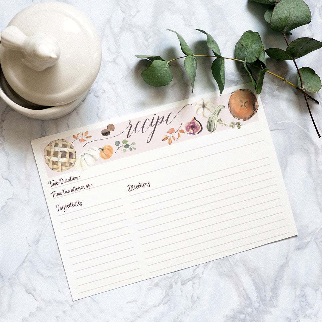 Autumn Recipe Cards <br/> Set of 5 - PAPER-IT