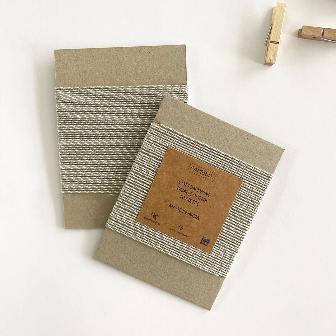 Beige-White Twine (10 metre) - PAPER-IT