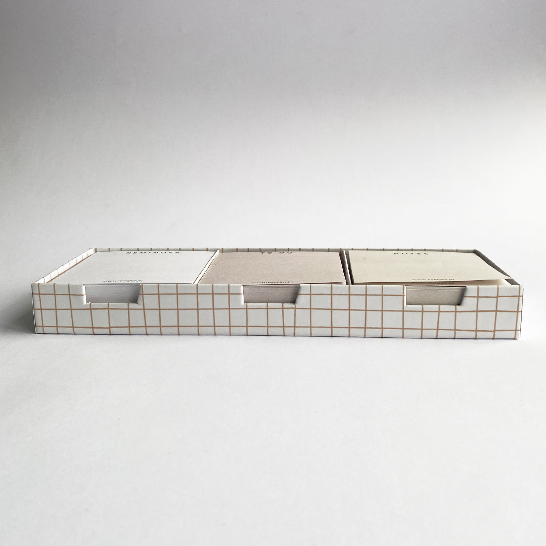 Grid memo pads box