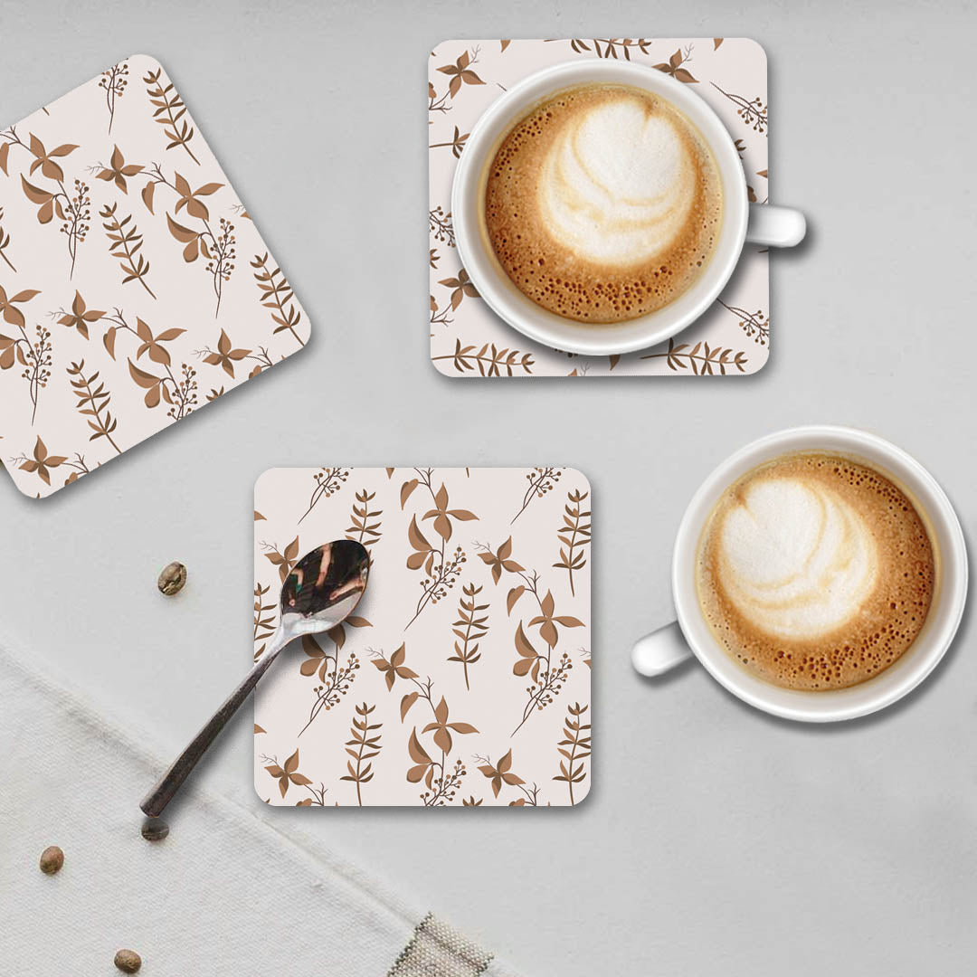 Fiorella - Brown coasters <br/> set of 6 - PAPER-IT