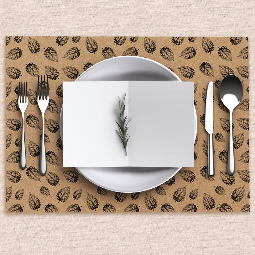 Forest leaves kraft paper tablemats <br/> (set of 50) - PAPER-IT