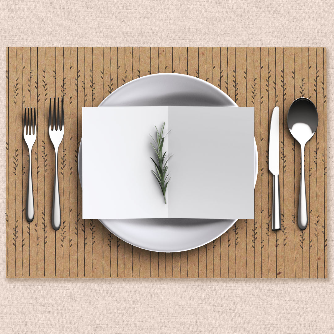 Forest leaves kraft paper tablemats <br/> (set of 50) - PAPER-IT