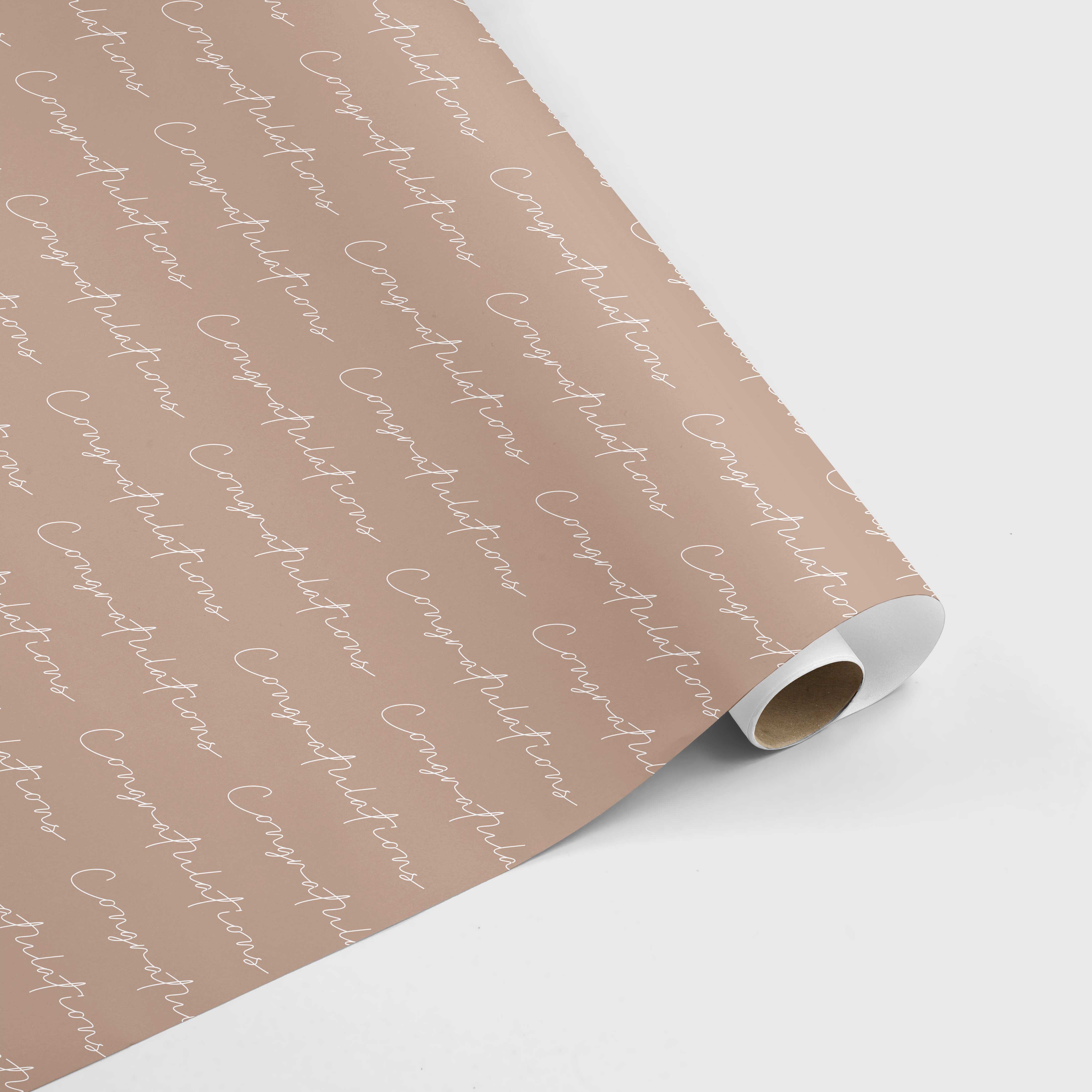 Cream congratulations wrapping sheets+note cards (set of 5)