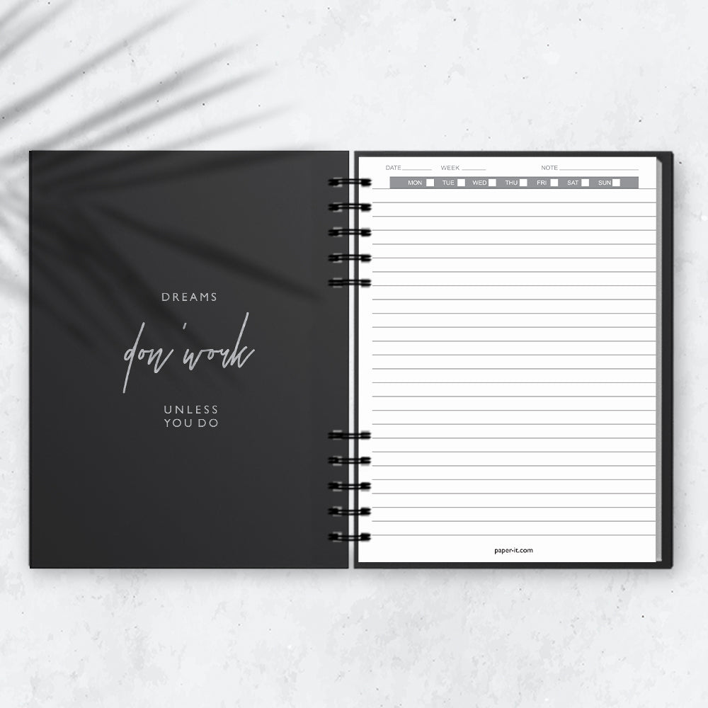 Initial Black Notebook <br/> (Gold foiling) - PAPER-IT