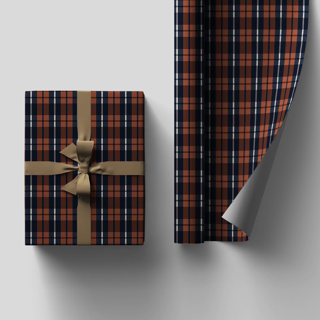 Plaid wrapping sheets+note cards<br/>(set of 5) - PAPER-IT