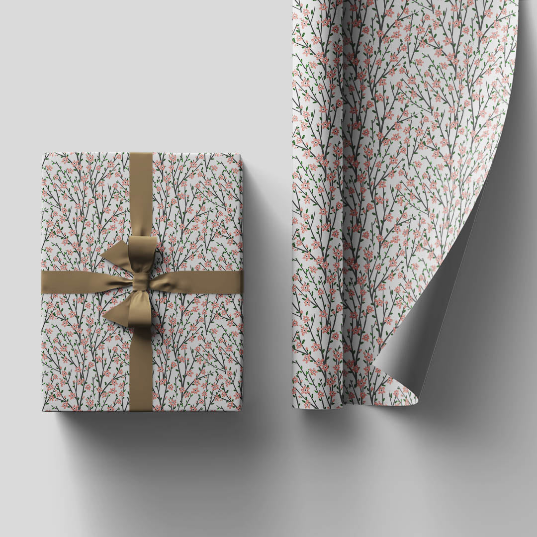 Cherry blossom wrapping sheets+note cards<br/>(set of 5) - PAPER-IT