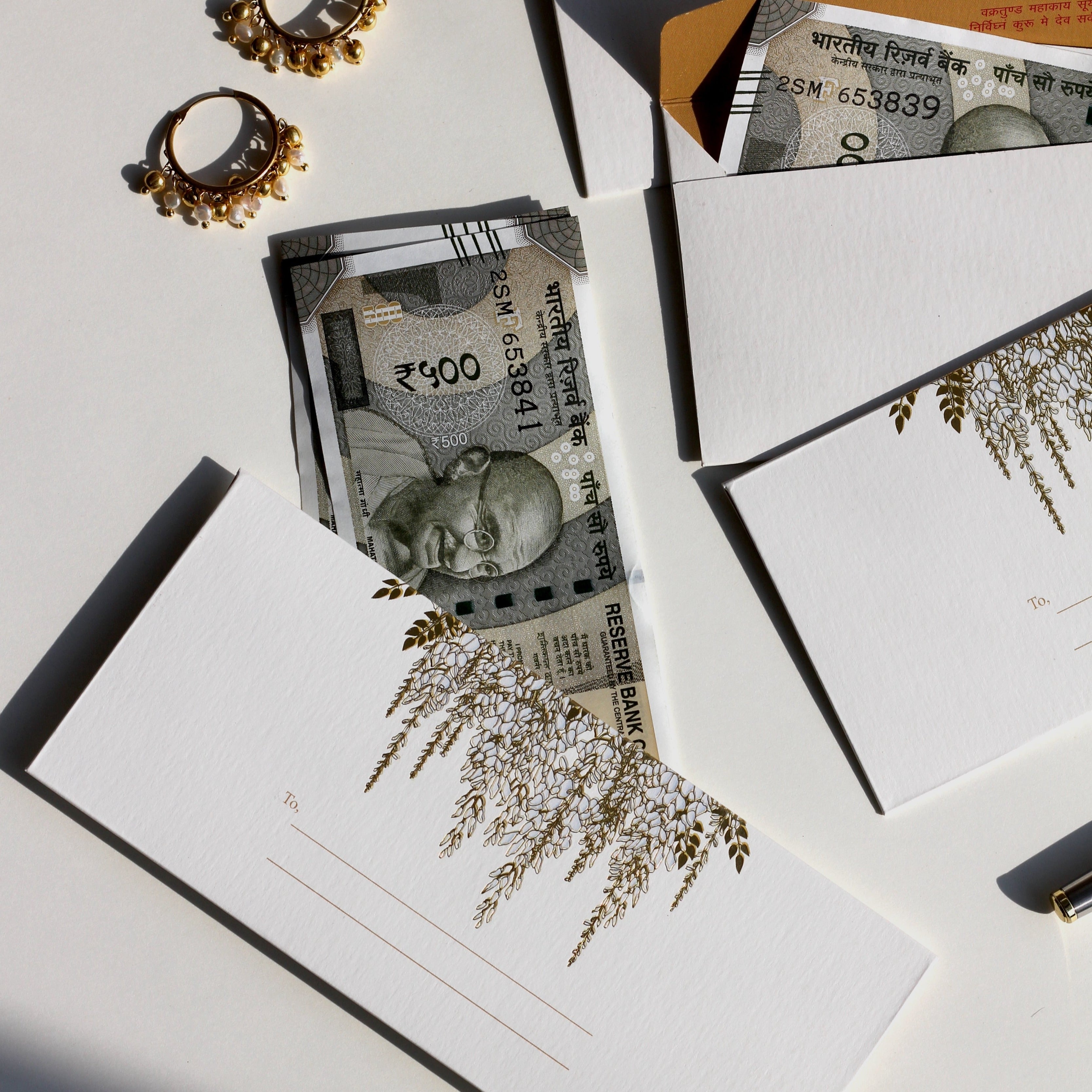 Ivory money envelopes (foiling) set of 5