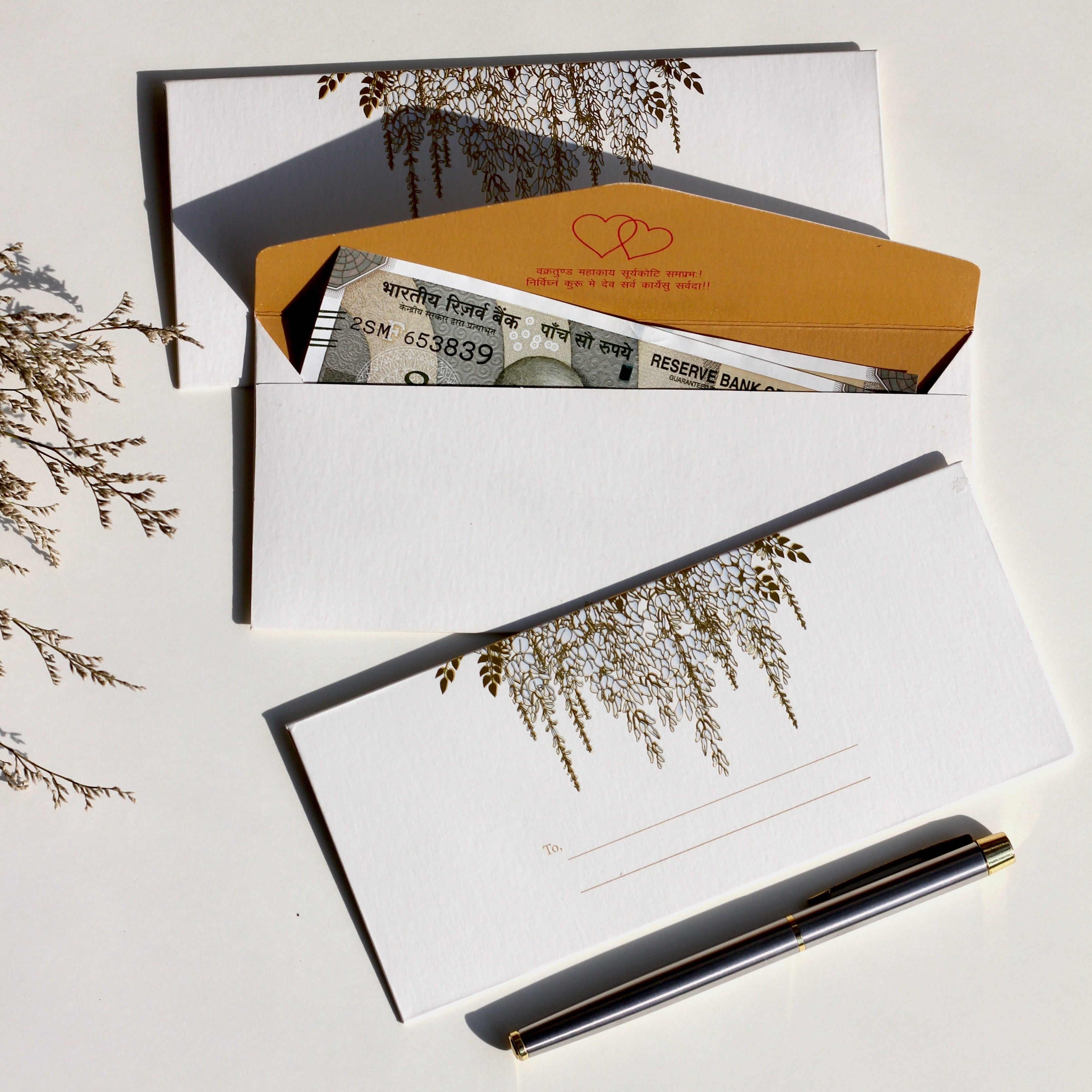 Ivory money envelopes (foiling) set of 5