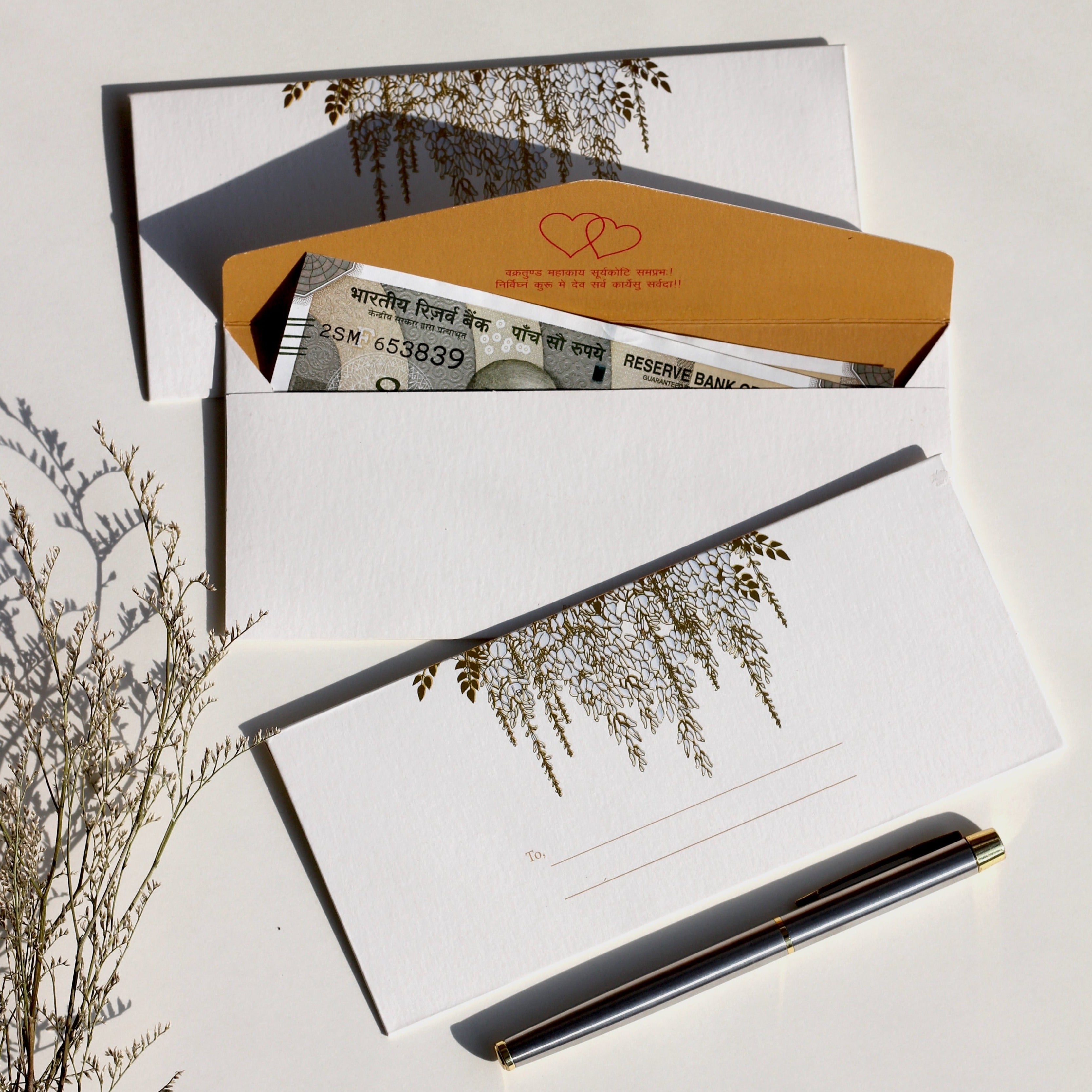 Ivory money envelopes (foiling) set of 5