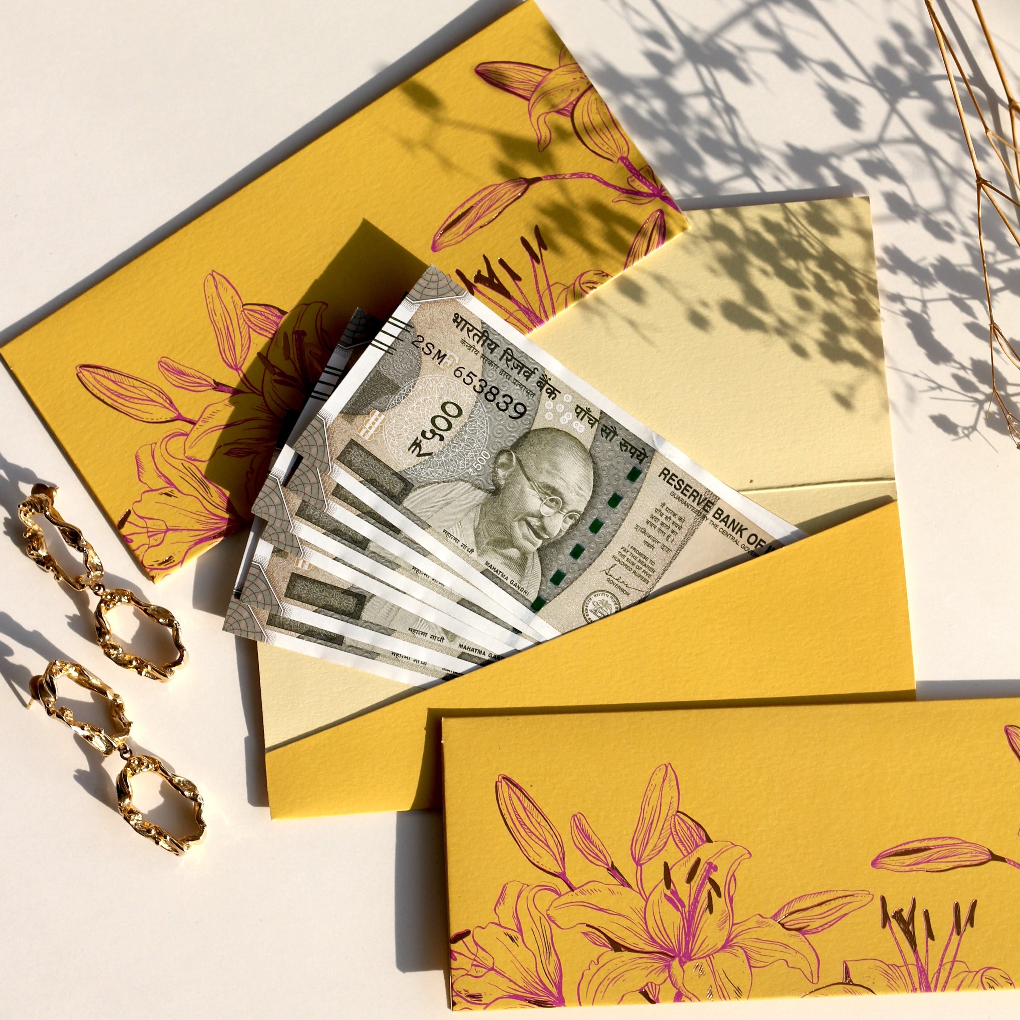 Canary money envelopes (foiling) set of 12