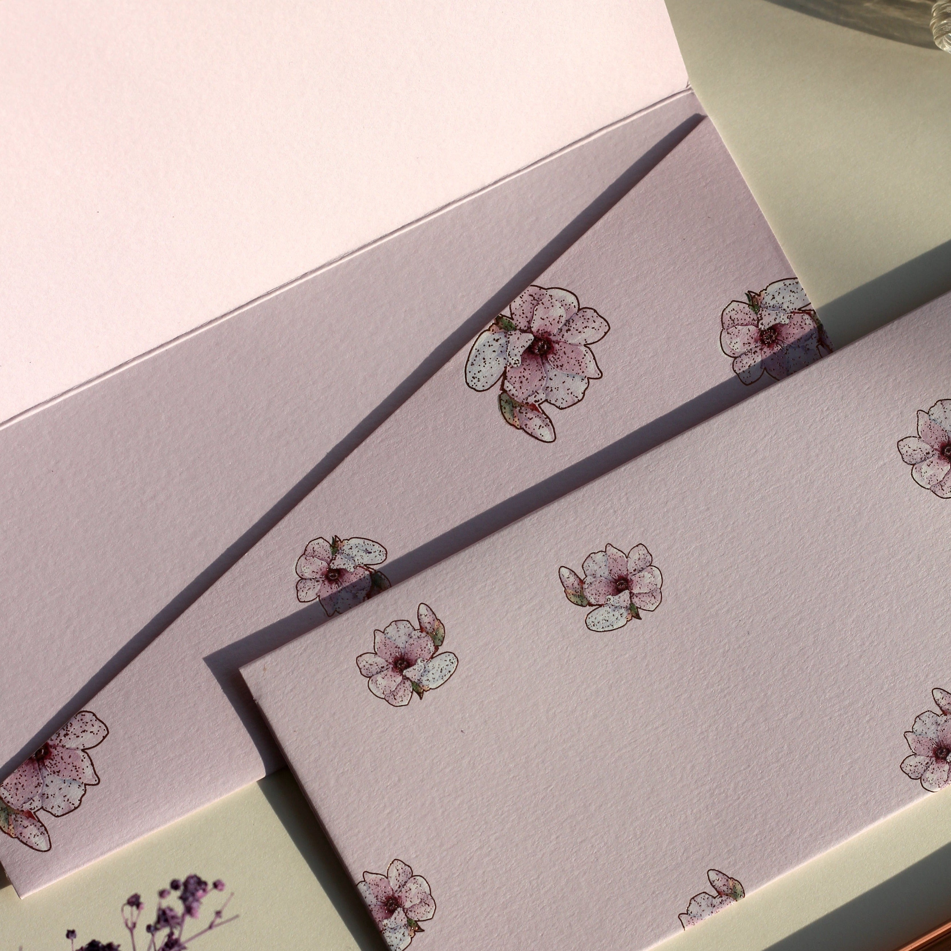 Misty rose money envelopes (foiling) set of 12