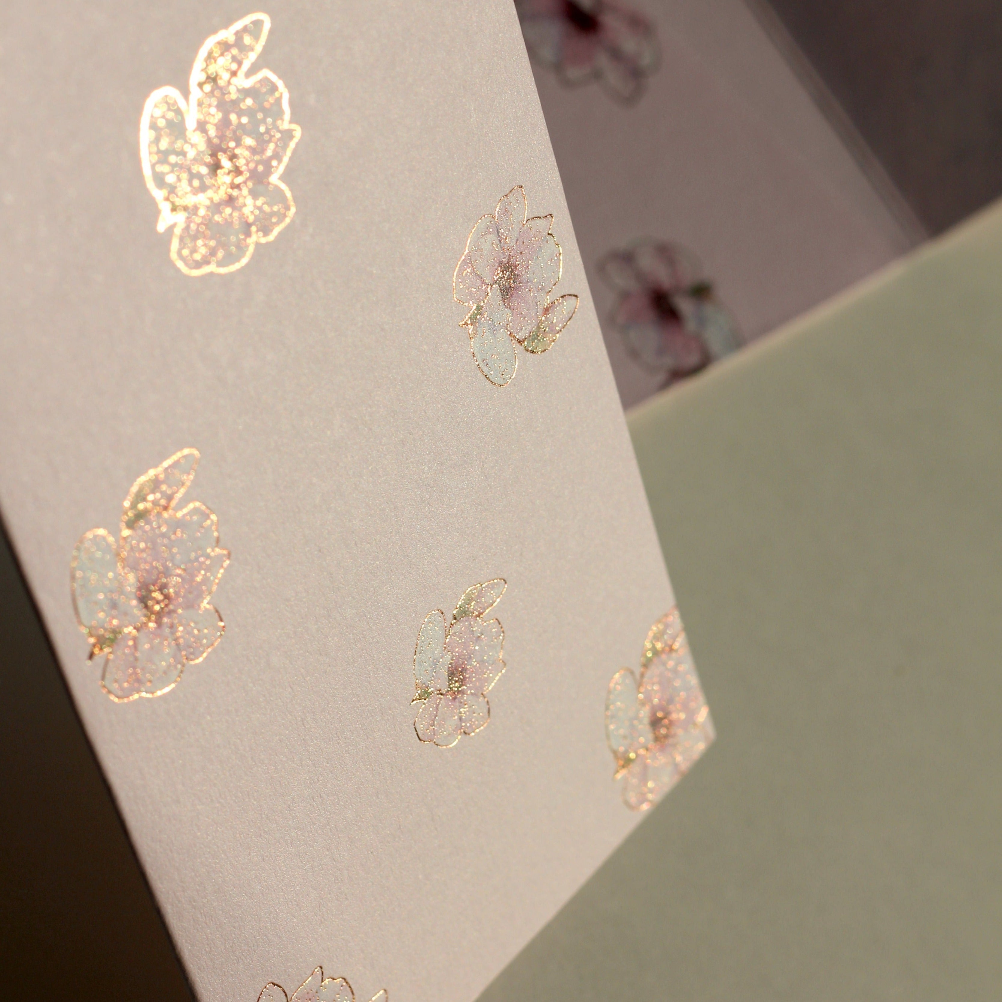 Misty rose money envelopes (foiling) set of 12