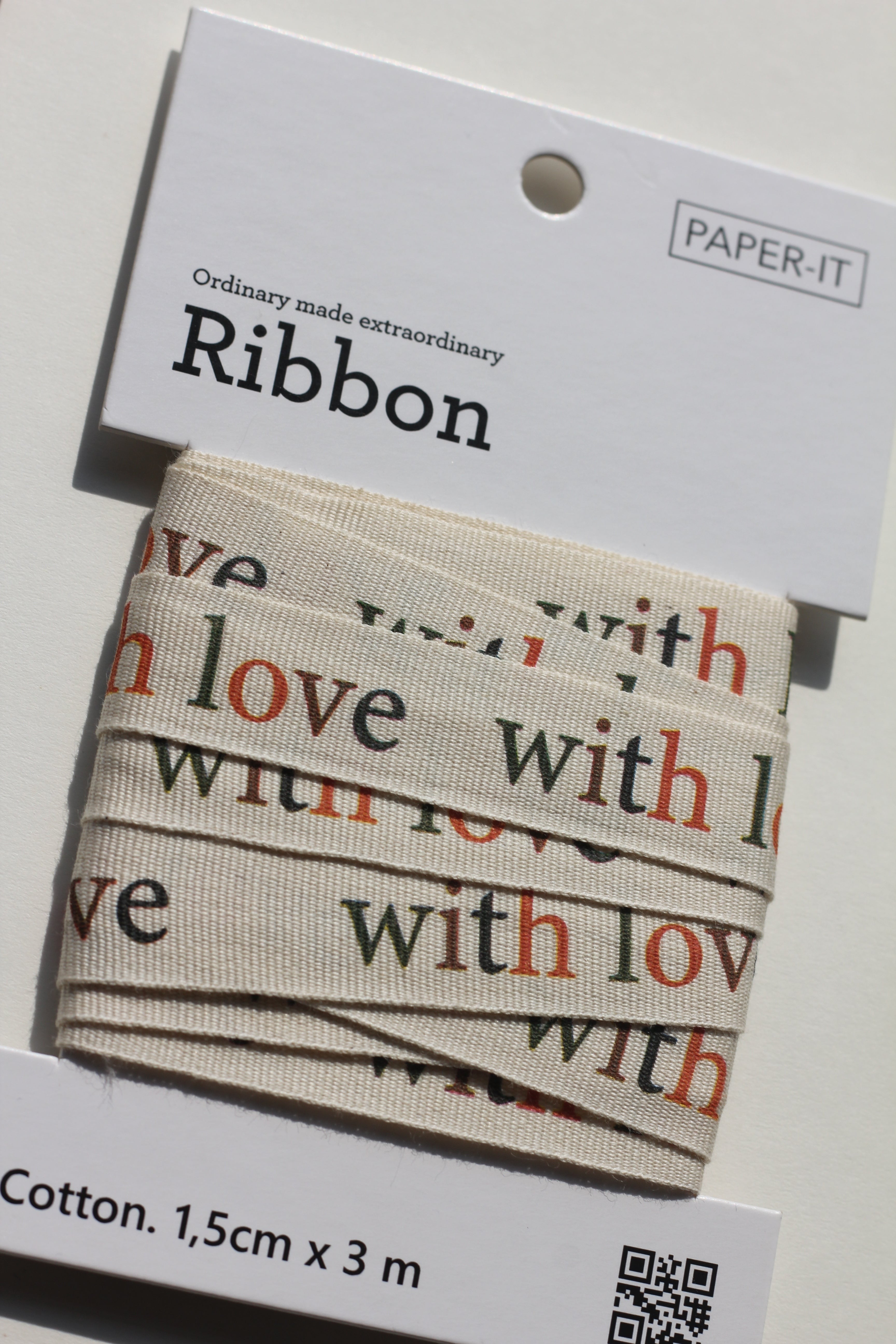 With love + congratulations + bunting cotton ribbons (3 metre) set of 3