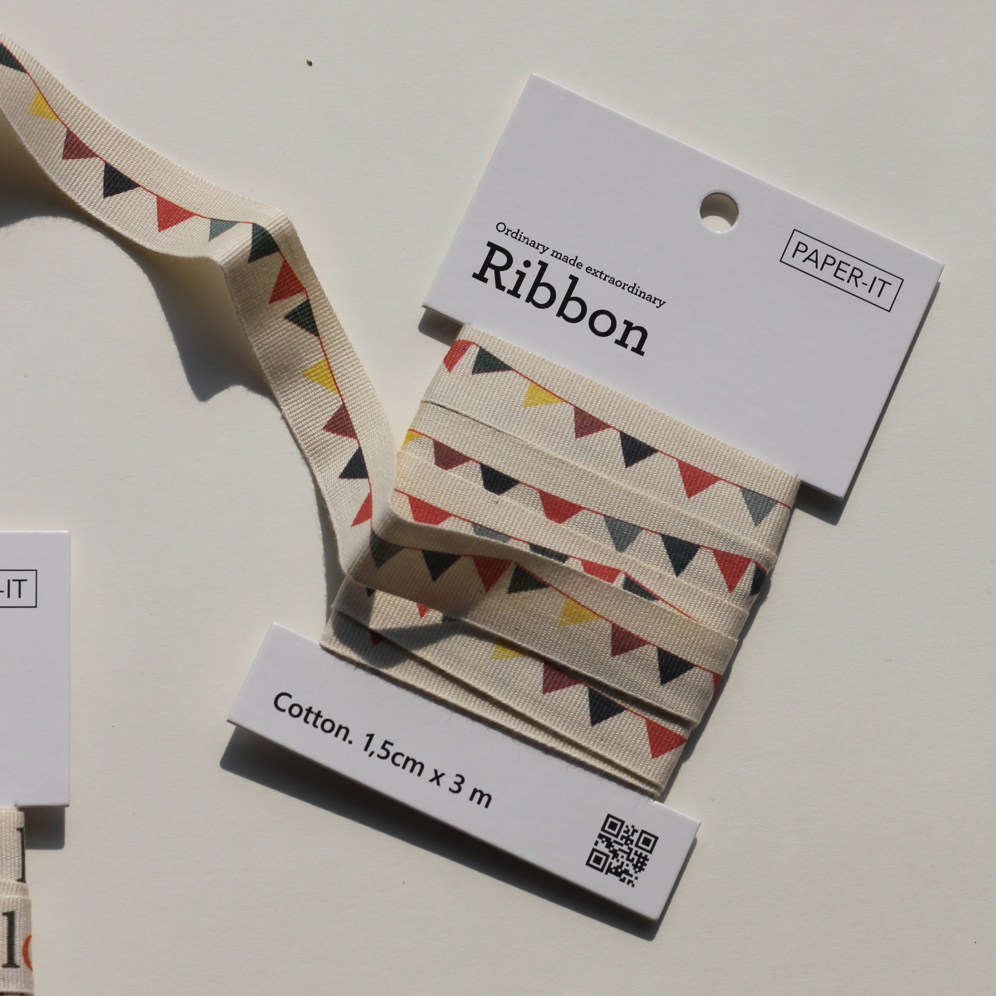 With love + congratulations + bunting cotton ribbons (3 metre) set of 3