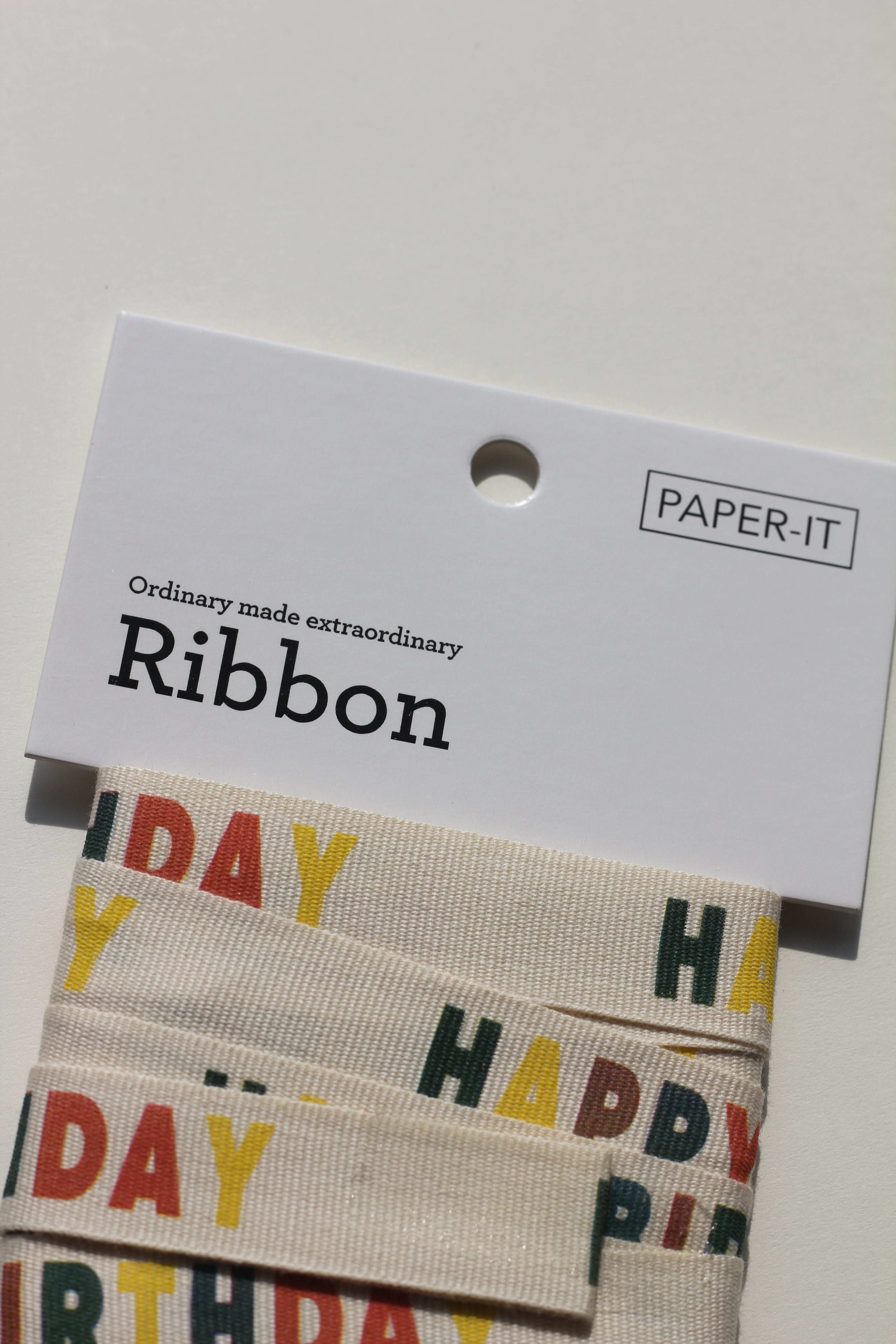 Happy birthday + bunting cotton ribbons (3 metre) set of 2