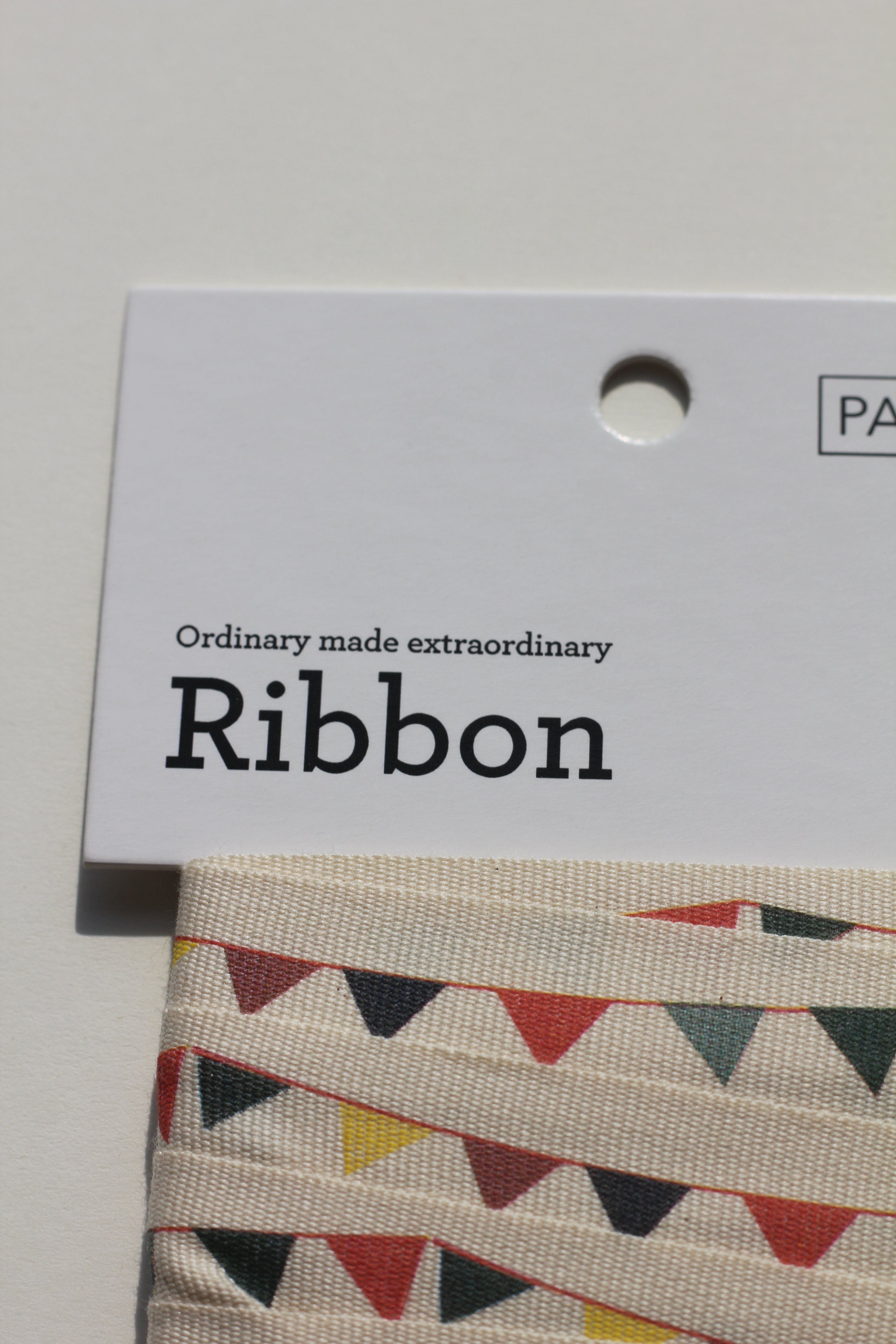 Happy birthday + bunting cotton ribbons (3 metre) set of 2