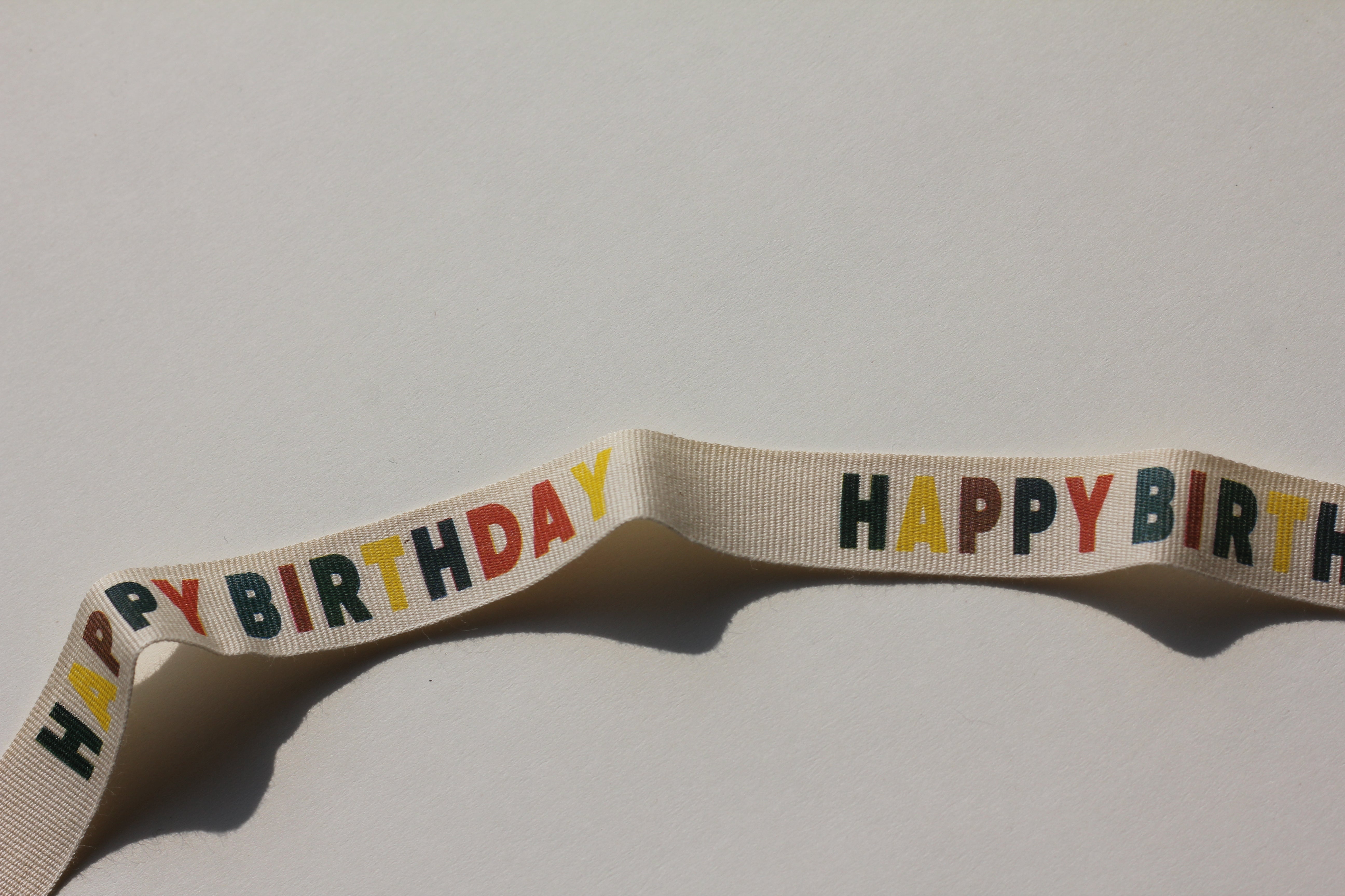 Happy birthday + bunting cotton ribbons (3 metre) set of 2