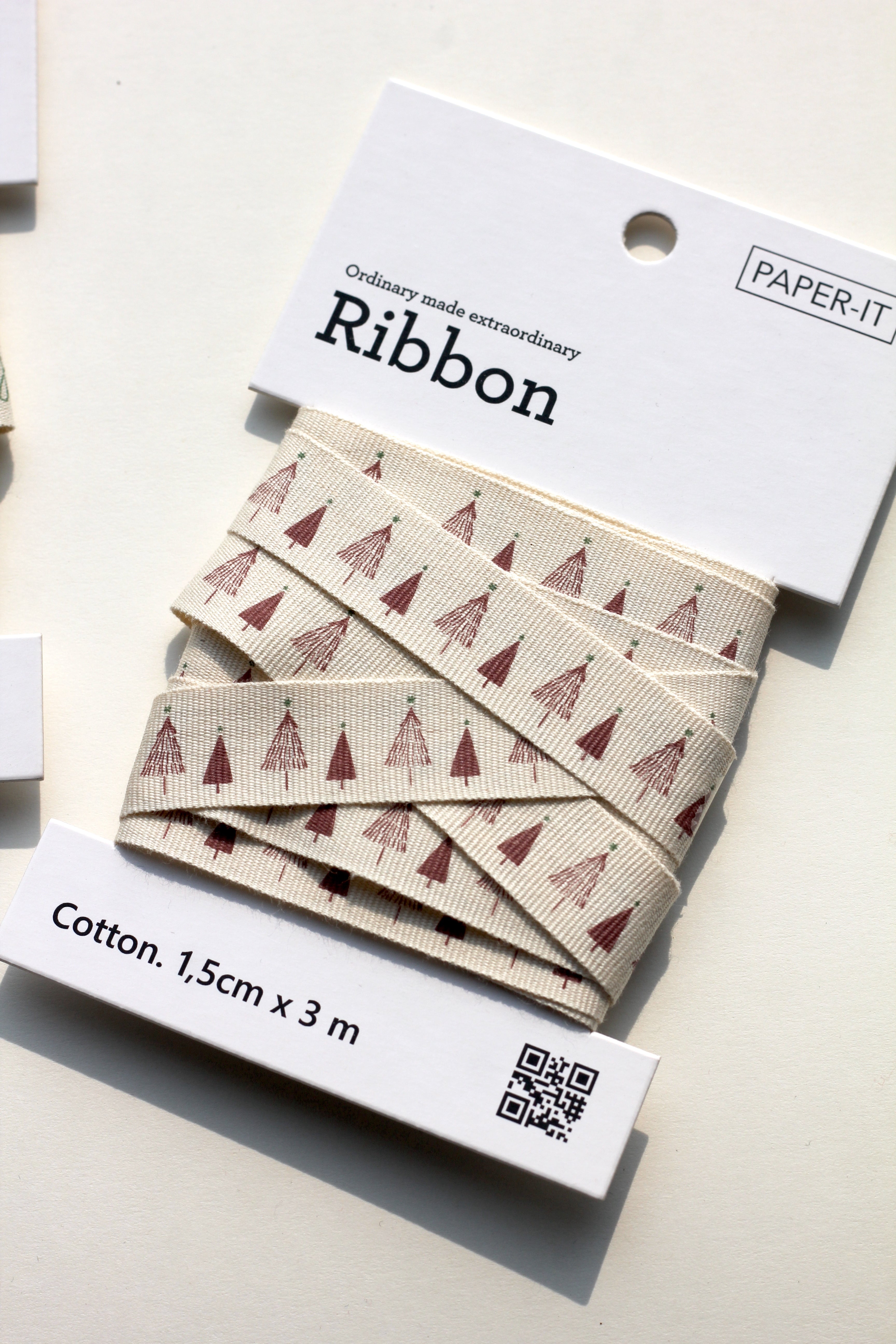 Christmas cotton ribbons (3 metre) <br/> set of 2