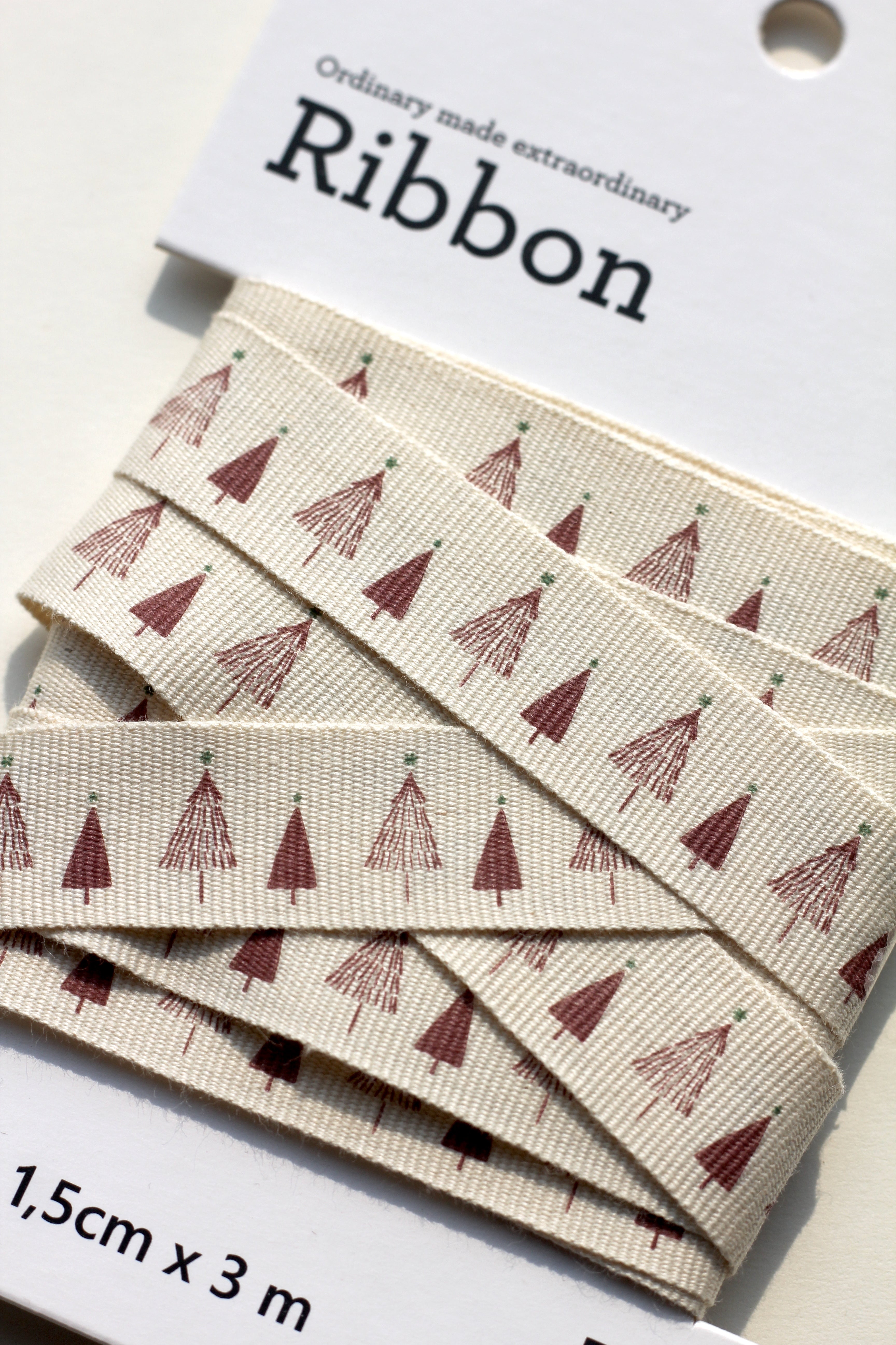 Christmas cotton ribbons (3 metre) <br/> set of 2