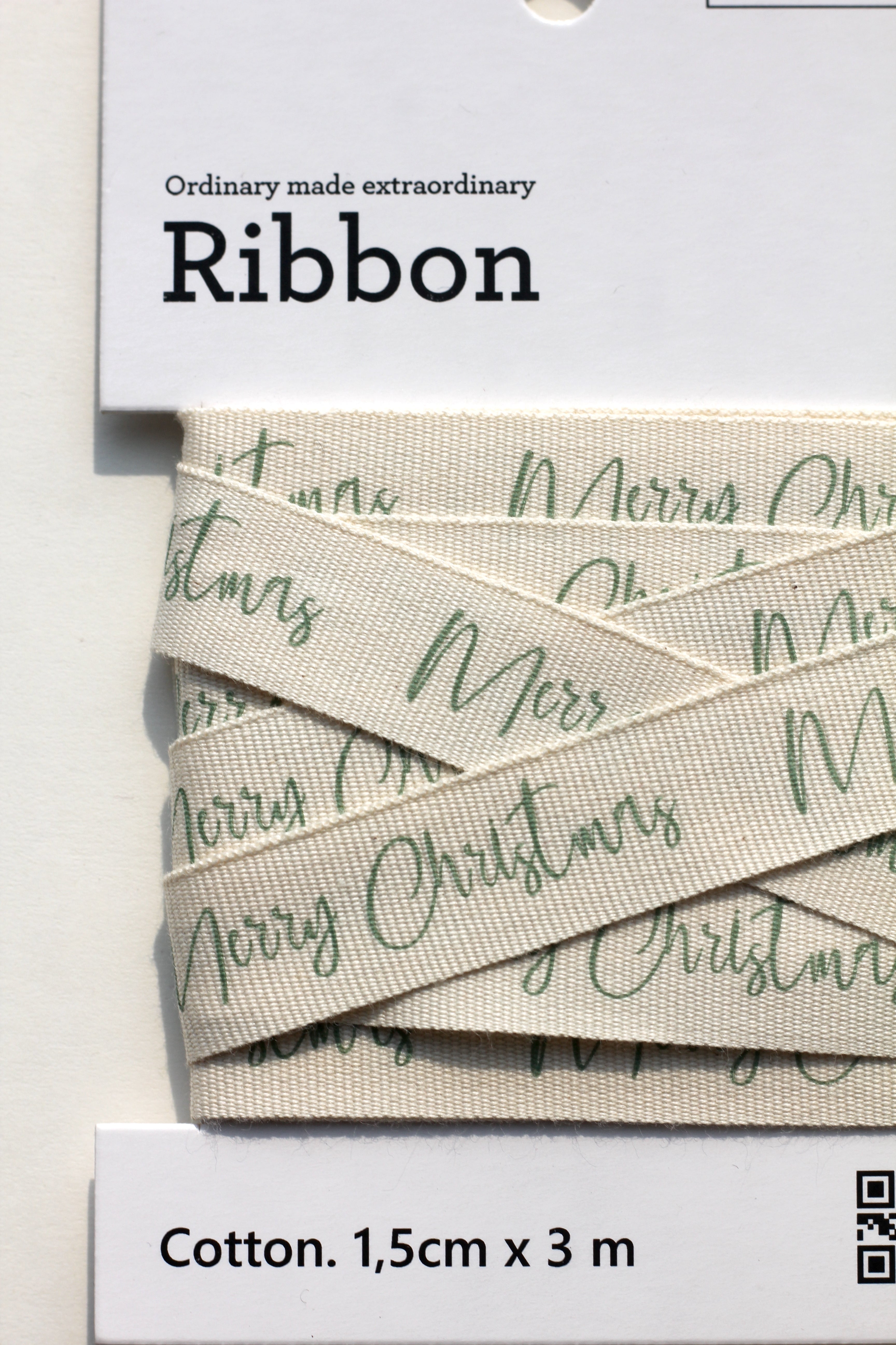 Christmas cotton ribbons (3 metre) <br/> set of 2